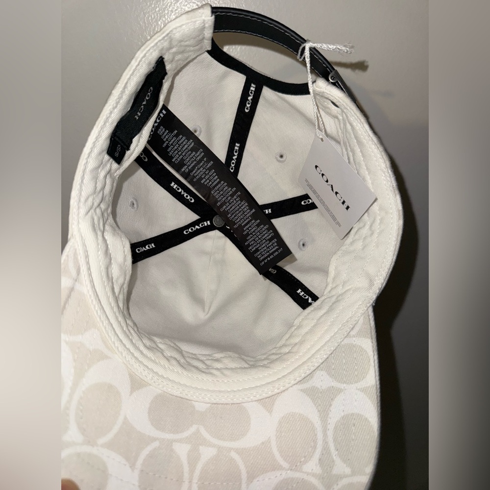 Coach Cream Patterned Cap - image 2